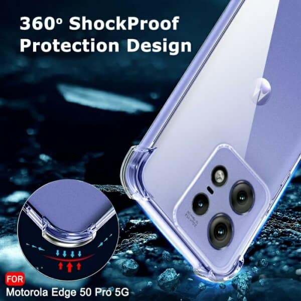 For Moto Edge 50 Pro & Edge 50 Fusion SupRShield Case Clear Heavy Duty Shockproof Tough Gel Clear Air Cushion Cover
