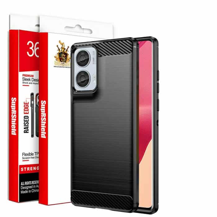 For Motorola Moto Edge 50 Fusion SupRShield Case Shockproof Heavy Duty Rugged Anti Knock Back Cover (Black)