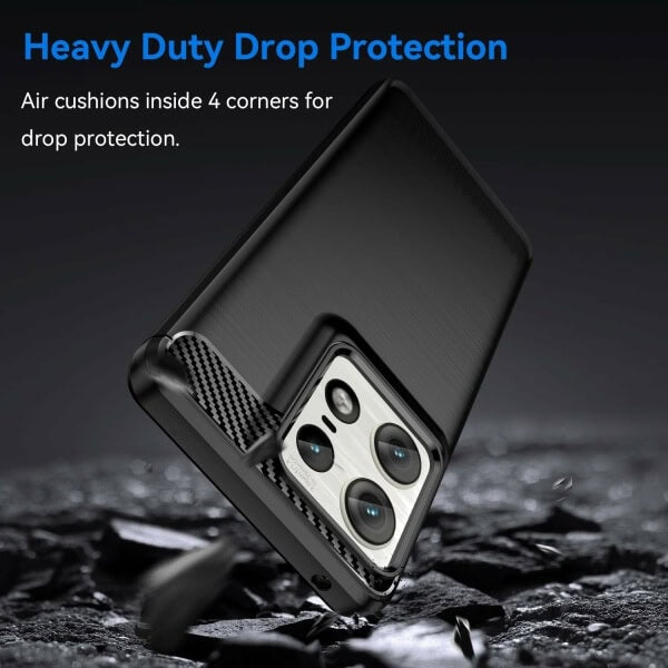 For Motorola Moto Edge 50 Pro SupRShield Case Shockproof Heavy Duty Rugged Anti Knock Back Cover (Black)