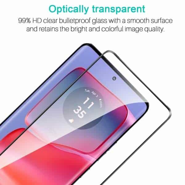 For Motorola Moto Edge 50 pro & Moto Edge 50 Fusion Full Cover Screen Protector Anti Scratch Tempered Glass Film Guard (Black)