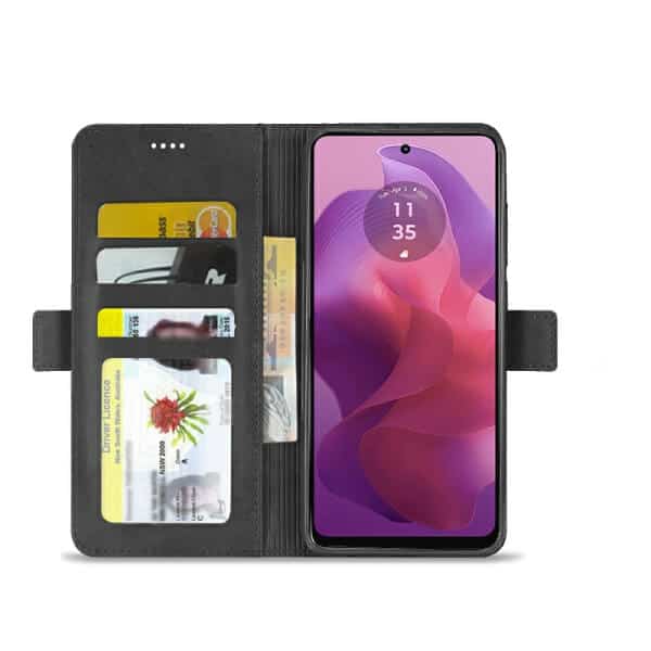 For Motorola Moto G04/G24/G34 SupRShield Wallet Leather Card Holder Flip Protective Shockproof Magnetic Case Cover