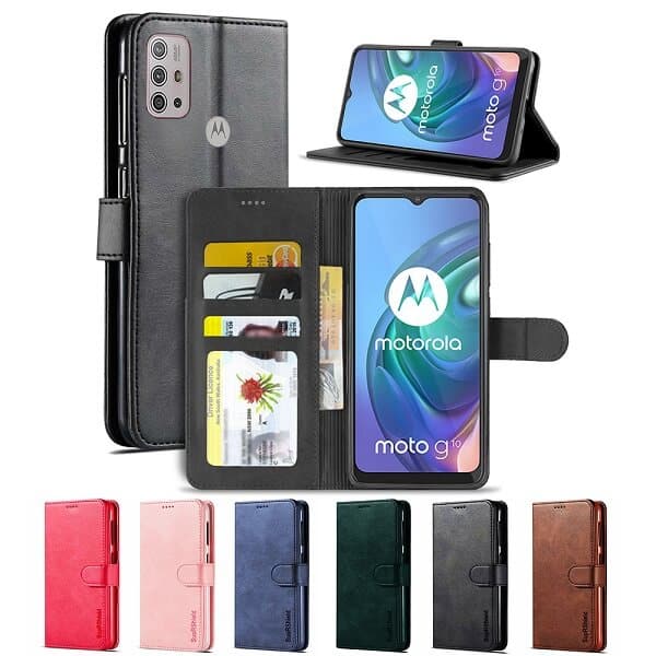 For Motorola Moto G10 Wallet Case Flip Leather Magnetic Stand Shockproof Cover