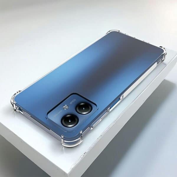 For Motorola Moto G14 Clear Case Shockproof Tough Gel Transparent Air Cushion Heavy Duty Phone Back Cover (Crystal Clear)