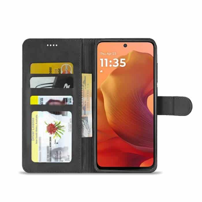 For Motorola Moto G15 4G SupRShield Wallet Leather Card Holder Flip Protective Shockproof Case Cover
