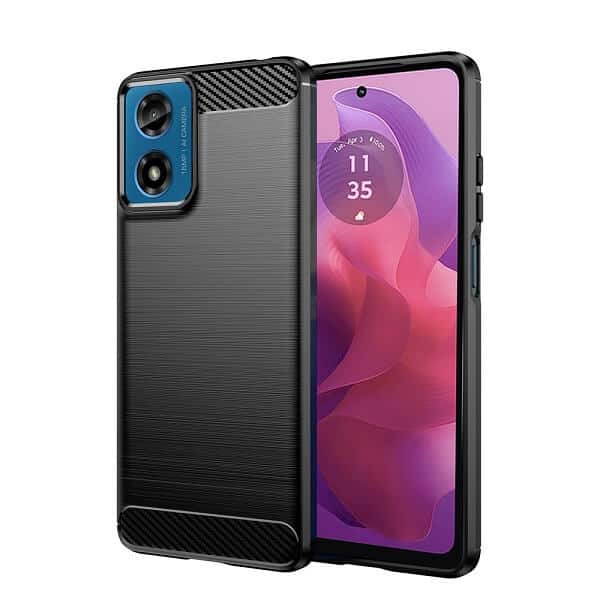 For Motorola Moto G24G04 SupRShield Case Shockproof Heavy Duty Rugged Anti Knock Back Cover (Black)