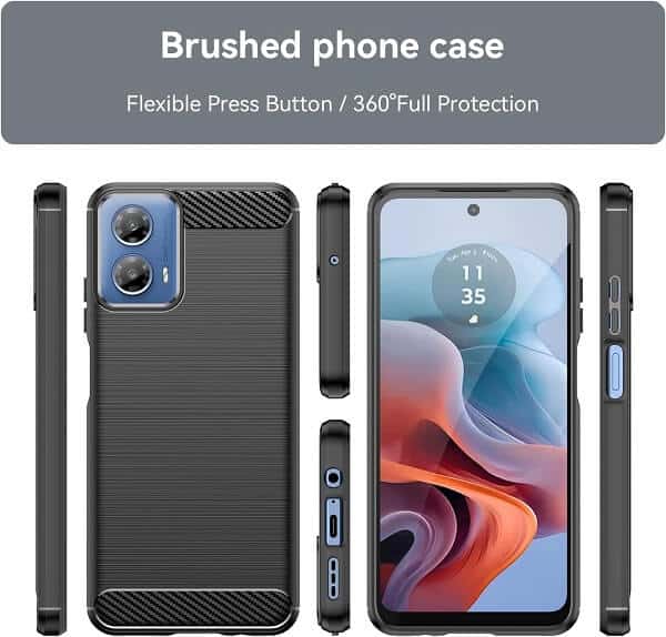 For Motorola Moto G34 5G SupRShield Case Shockproof Heavy Duty Rugged Anti Knock Back Cover (Black)