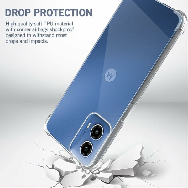 For Motorola Moto G34 5G SupRShield Heavy Duty Soft Tough Gel Transparent Air Cushion Shockproof Back Cover
