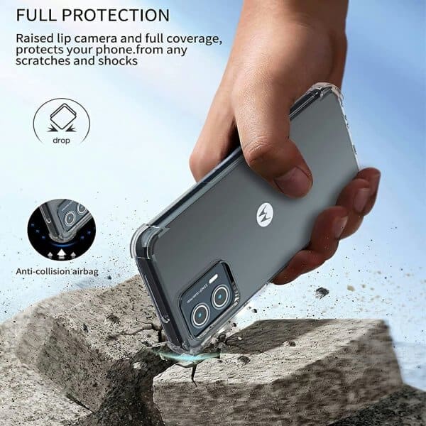 For Motorola Moto G53 5G Clear Case Shockproof Heavy Duty Gel Air Cushion Cover