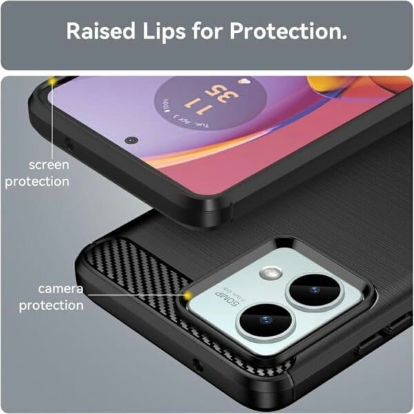 For Motorola Moto G84 5G SupRShield Case Shockproof Heavy Duty Rugged Anti Knock Back Cover (Black)