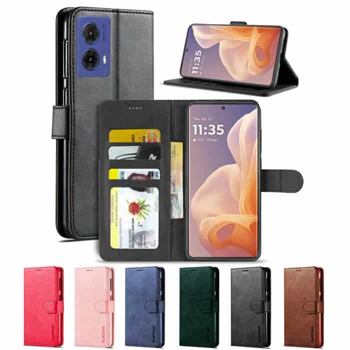 For Motorola Moto G85 5G SupRShield Wallet Leather Card Holder Flip Shockproof Magnetic Case Cover