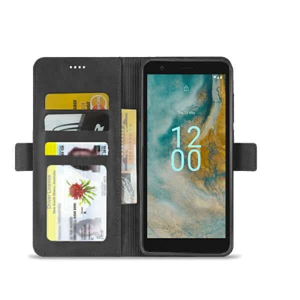 For Nokia C02 SupRShield Wallet Leather Flip Stand Magnetic Case Cover