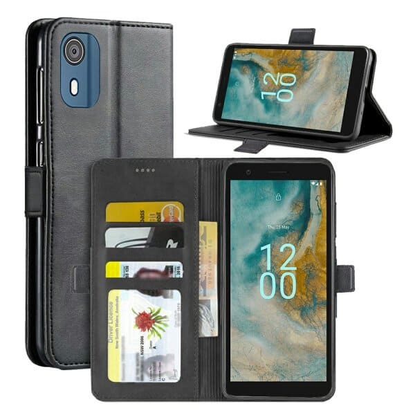 For Nokia C02 SupRShield Wallet Leather Flip Stand Magnetic Case Cover