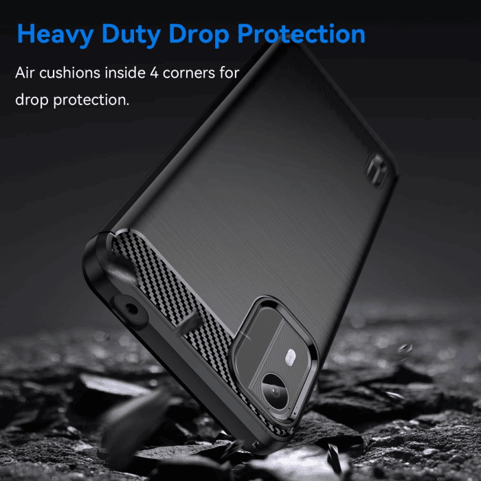 For Nokia C12 SupRShield Case Shockproof Heavy Duty Rugged Anti Knock Back Cover (Black) (4)