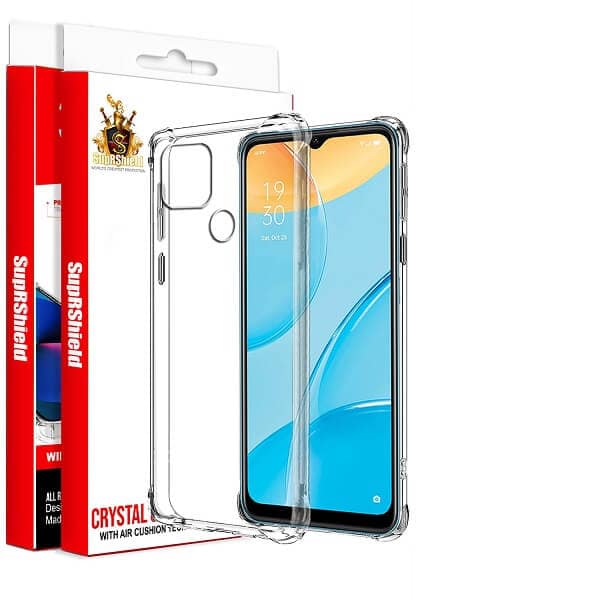 For Oppo A15 SupRShield Case Clear Heavy Duty Shockproof Tough Gel Clear Transparent Air Cushion Cover (Transparent)