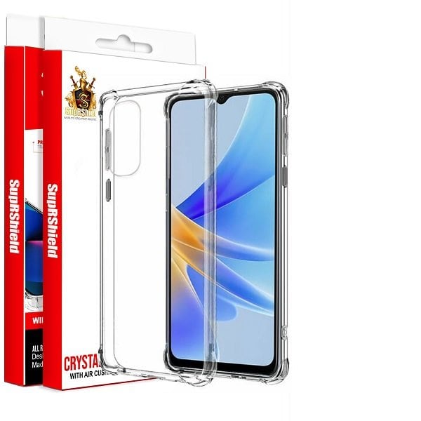 For Oppo A17 SupRShield Case Clear Heavy Duty Shockproof Tough Gel Clear Transparent Air Cushion Cover (Transparent)