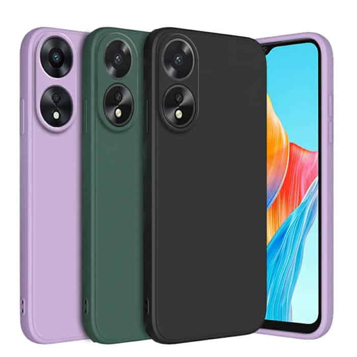 For Oppo A18A38 4G Silicone Silky Soft Touch Full Protective Anti Scratch Cover with Microfiber Lining Back Case