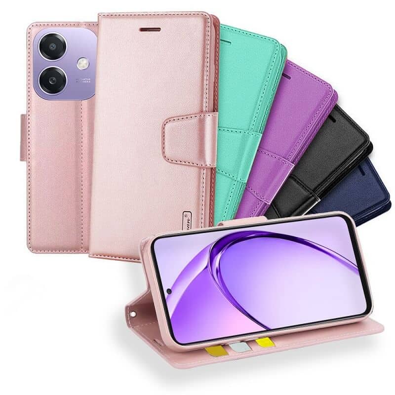 For Oppo A40 4G Hanman Wallet Case Flip Leather Card Slots Magnetic Stand Cover