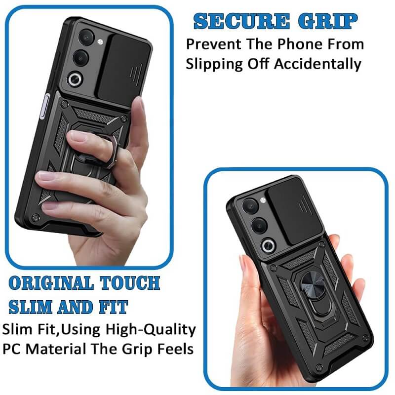 For Oppo A5 5G & Oppo A5 Pro 5G Anti Scratch Rugged Magnetic Car Mount Ring Shockproof Heavy Duty Cover