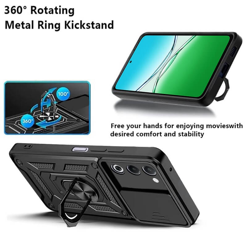 For Oppo A5 5G & Oppo A5 Pro 5G Anti Scratch Rugged Magnetic Car Mount Ring Shockproof Heavy Duty Cover