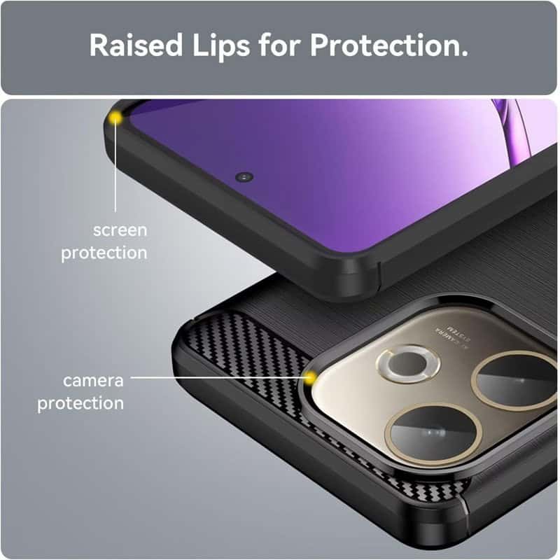For Oppo A5 A5 Pro 5G 2025 SupRShield Case Shockproof Heavy Duty Rugged Anti Knock Back Cover (Black)