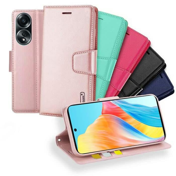 For Oppo A58 4G Hanman Wallet Case Flip Leather Card Slots Magnetic Stand Cover