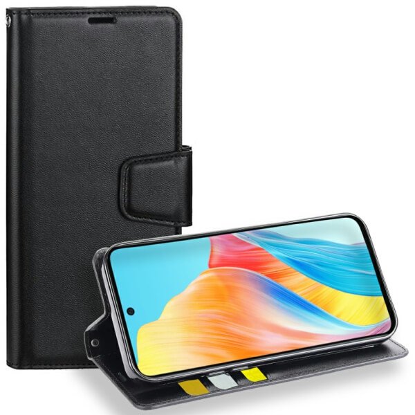 For Oppo A58 4G Hanman Wallet Case Flip Leather Card Slots Magnetic Stand Cover
