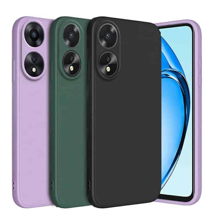 For Oppo A60 4G Liquid Silicone Silky Soft Touch Full Protective Anti Scratch Cover with Microfiber Lining Back Case