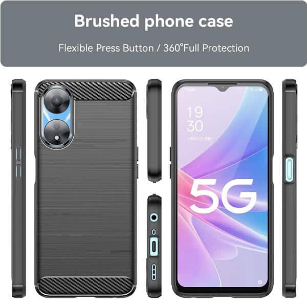 For Oppo A78 5G Case Shockproof Heavy Duty Rugged Anti Knock Back Cover (Black)