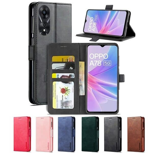 For Oppo A78 5G SupRShield Wallet Leather Card Holder Flip Protective Shockproof Case Cover