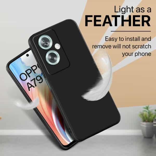 For Oppo A79 5G Silicone Silky Soft Touch Full Protective Anti Scratch Cover with Microfiber Lining Back Case