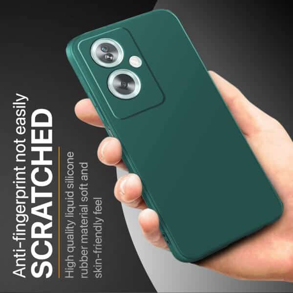 For Oppo A79 5G Liquid Silicone Silky Soft Touch Full Protective Anti Scratch Cover with Microfiber Lining Back Case