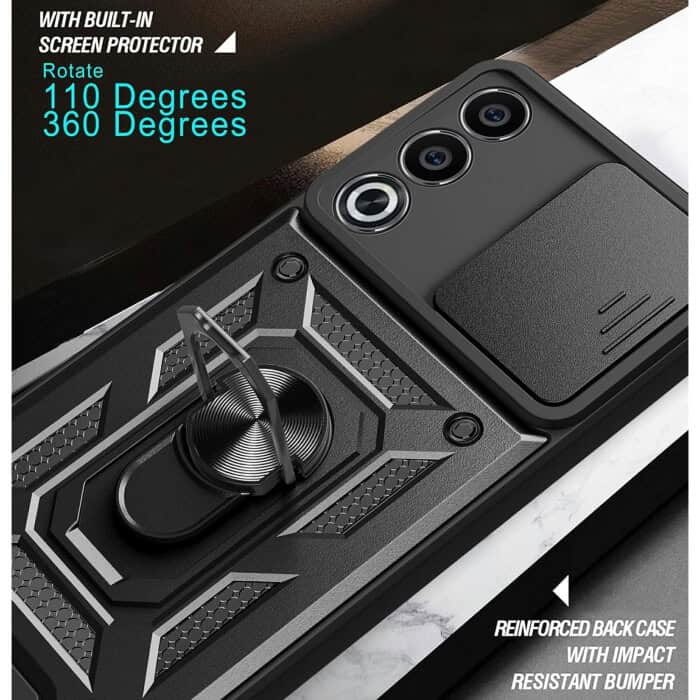 For Oppo A80 5G Anti Scratch Rugged Magnetic Car Mount Ring Shockproof Heavy Duty Cover