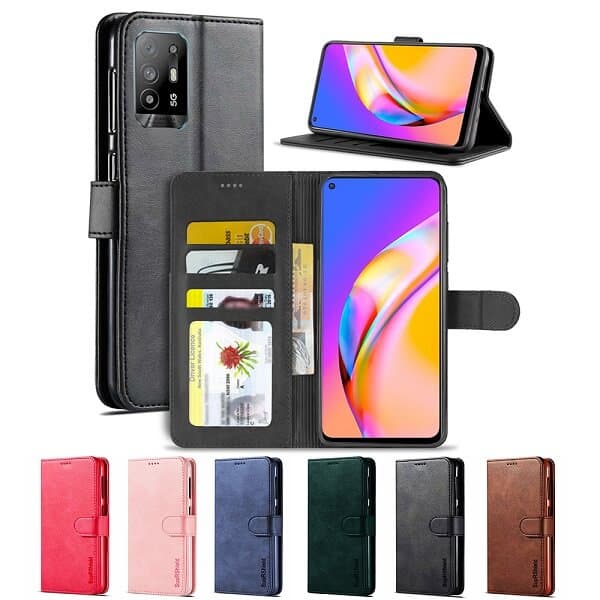 For Oppo A94 5G Wallet Case Flip Leather Card Slots Magnetic Stand Cover