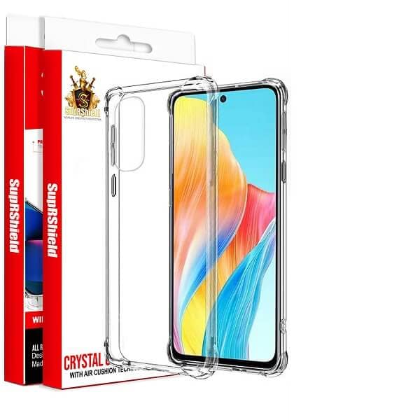 For Oppo A98 5G SupRShield Case Clear Heavy Duty Shockproof Tough Gel Clear Transparent Air Cushion Cover (Transparent)