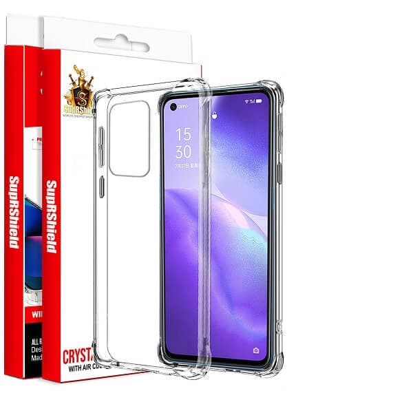 For Oppo Find X3 Lite Case SupRShield Clear Heavy Duty Shockproof Tough Gel Clear Transparent Air Cushion Cover (Transparent)