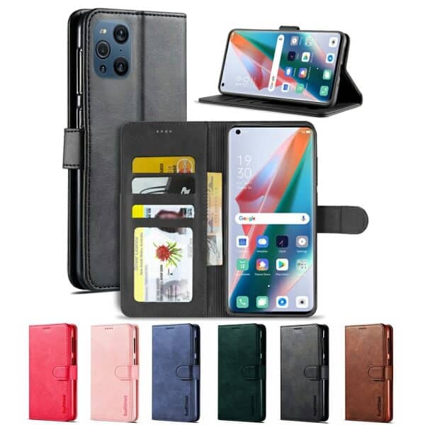 For Oppo Find X3 Pro Wallet Case Flip Leather Card Slots Shockproof Cover
