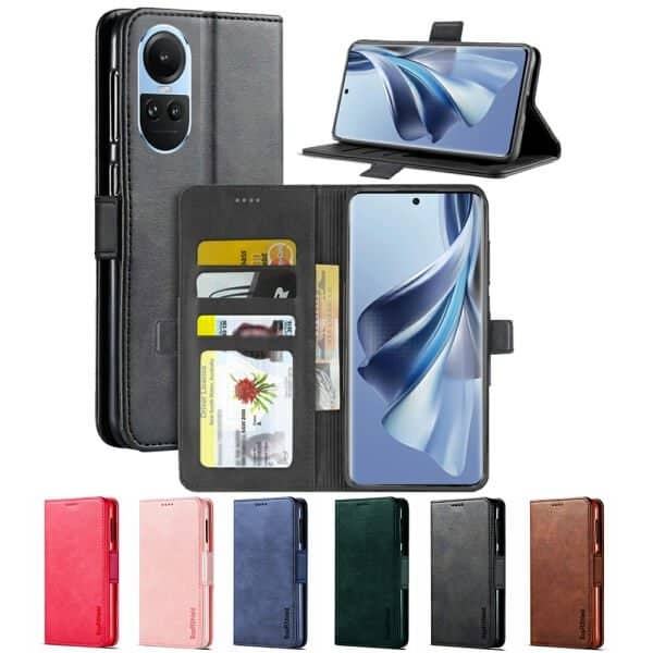 For Oppo Reno10 5G 5G SupRShield Wallet Leather Flip Stand Magnetic Case Cover