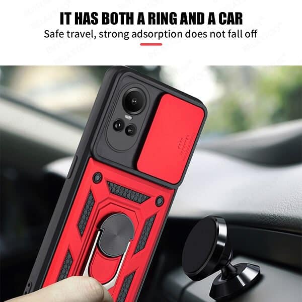 For Oppo Reno10 5G Anti Scratch Rugged Magnetic Car Mount Ring Shockproof Heavy Duty Cover