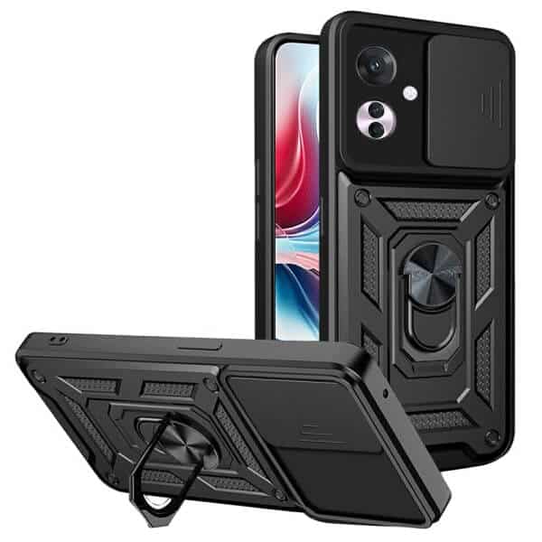 For Oppo Reno11 F 5G Anti Scratch Rugged Magnetic Car Mount Ring Shockproof Heavy Duty Cover