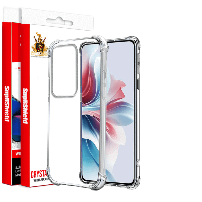 For Oppo Reno11 F 5G SupRShield Case Clear Heavy Duty Shockproof Tough Gel Clear Transparent Air Cushion Cover (Transparent)