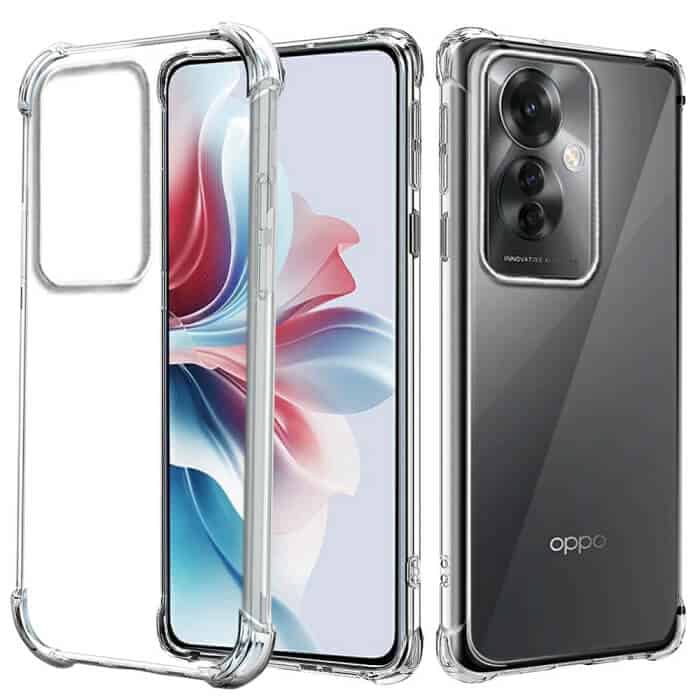 For Oppo Reno11 F 5G SupRShield Case Clear Heavy Duty Shockproof Tough Gel Clear Transparent Air Cushion Cover (Transparent)