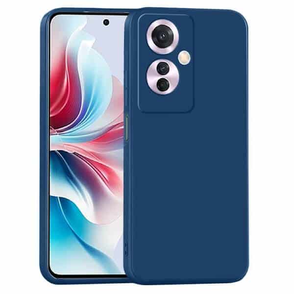 For Oppo Reno11 F, Reno10 5G Liquid Silicone Silky Soft Touch Full Protective Anti Scratch Cover with Microfiber Lining Back Case