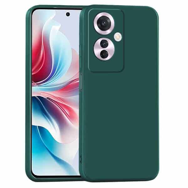 For Oppo Reno11 F, Reno10 5G Liquid Silicone Silky Soft Touch Full Protective Anti Scratch Cover with Microfiber Lining Back Case