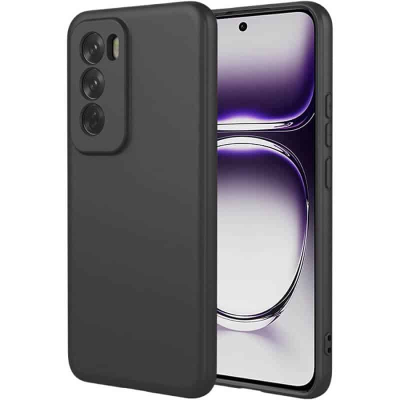 For Oppo Reno12 & Reno12 Pro 5G Liquid Silicone Silky Soft Touch Full Protective Anti Scratch Cover with Microfiber Lining Back Case