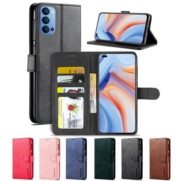 For Oppo Reno4 5G Wallet Case Flip Leather Card Slots Pocket Magnetic Stand Cover
