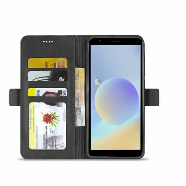 For Optus X Sight 2 Case RFID Blocking Retro Flip Premium Leather Card Holder Wallet Cover – (Black)