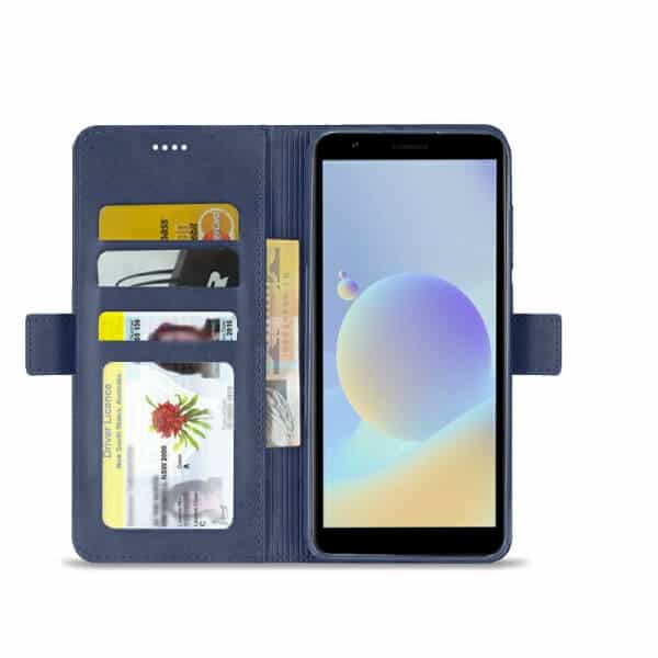For Optus X Sight 2 Case RFID Blocking Retro Flip Premium Leather Card Holder Wallet Cover – (Cyan Blue)