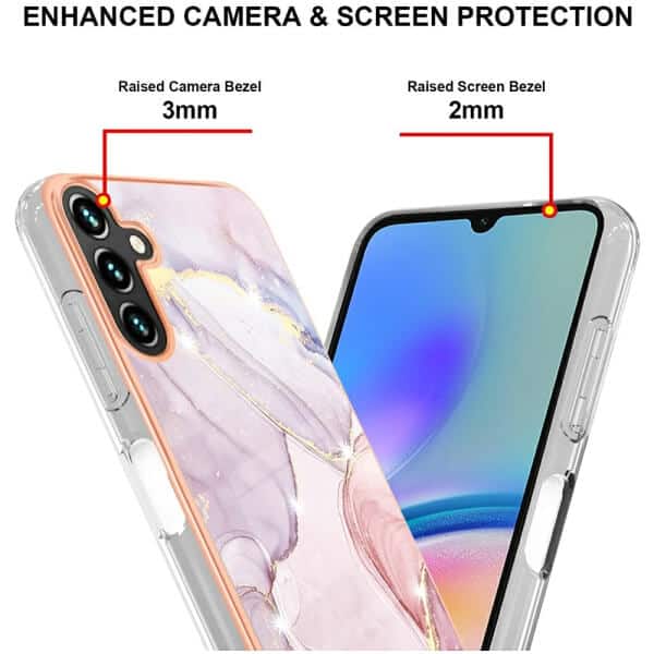 For Samsung Galaxy A05S Case Hard back Marble Pattern Slim Design Enhanced Camera and Screen Protection Girls and Women Cover