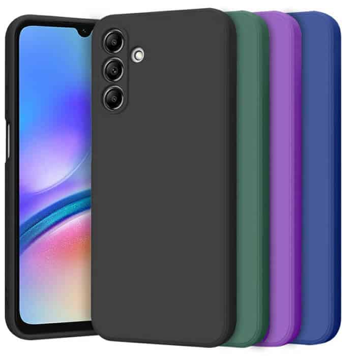For Samsung Galaxy A05S Silicone Silky Soft Touch Full Protective Anti Scratch Cover with Microfiber Lining Back Case
