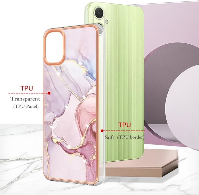 For Samsung Galaxy A06 4G5G Case Hard back Marble Pattern Slim Design Enhanced Camera and Screen Protection Girls and Women Cover